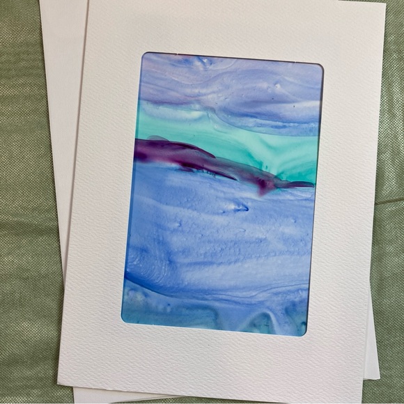 Hand Painted Vibrant Frameable Abstract Watercolor Blank Greeting Cards Set of 8 - Picture 9 of 10